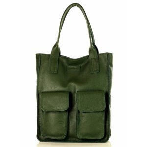 MARCO MAZZINI TMAVĚ KHAKI SHOPPER BAG S KAPSAMI S131C Velikost: ONE SIZE