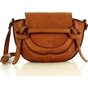 MARCO MAZZINI CAMEL KOŽENÁ CROSSBODY KABELKA V82A Velikost: ONE SIZE