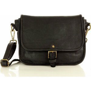 MARCO MAZZINI KOŽENÁ CROSSBODY S KLOPOU - ČERNÁ (V137A) Velikost: ONE SIZE