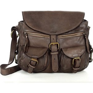 MARCO MAZZINI HNĚDÁ KOŽENÁ MESSENGER BAG S KAPSAMI (V149E) Velikost: ONE SIZE