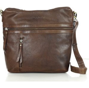 MARCO MAZZINI TMAVĚ HNĚDÁ CROSSBODY KABELKA SE ZIPY (VS86A) Velikost: ONE SIZE