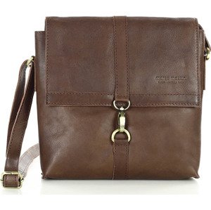 MARCO MAZZINI TMAVĚ HNĚDÁ ELEGANTNÍ CROSSBODY KABELKA S KLOPOU (VS90A) Velikost: ONE SIZE