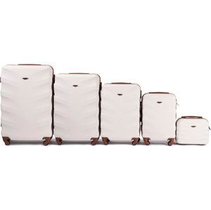 PĚTIDÍLNÁ SADA CESTOVNÍCH KUFRŮ ALBATROSS - SMETANOVÁ 402, LUGGAGE 5 SETS (L,M,S,XS,BC) WINGS, DIRTY WHITE Velikost: Sada kufrů