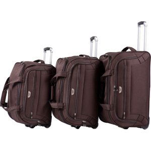 HNĚDÁ SADA CESTOVNÍCH TAŠEK NA KOLEČKÁCH C1109, A SET OF 3 TRAVEL BAGS WINGS, COFFEE Velikost: Sada kufrů