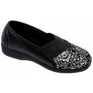 GOJI elastická obuv dámská černá se stříbrným potiskem O6968-F48 Nursing Care Velikost: 36