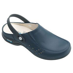 BERLIM pracovní kožená pratelná obuv s certifikací unisex s páskem tmavě modrá WG4AP03 Nursing Care Velikost: 37
