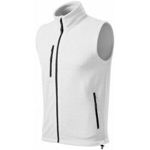Fleecová vesta kontrastní, bílá, XL