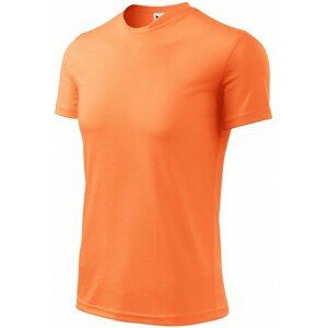 Tričko s asymetrickým průkrčníkem, neonová mandarinková, 3XL