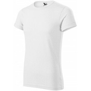 Pánské triko s vyhrnutými rukávy, bílá, L