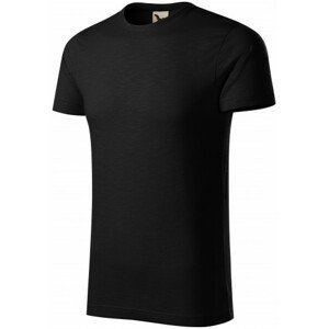 Pánské triko, strukturovaná organická bavlna, černá, L