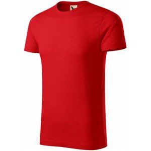 Pánské triko, strukturovaná organická bavlna, červená, S