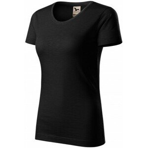 Dámské triko, strukturovaná organická bavlna, černá, XL