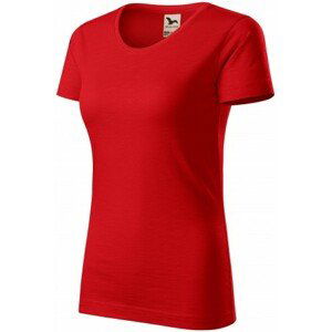 Dámské triko, strukturovaná organická bavlna, červená, S