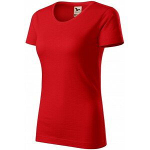 Dámské triko, strukturovaná organická bavlna, červená, M
