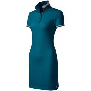 Dámské šaty s límcem nahoru, petrol blue, XL