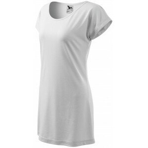 Dámské splývavé tričko/šaty, bílá, XL