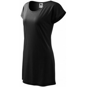 Dámské splývavé tričko/šaty, černá, XL
