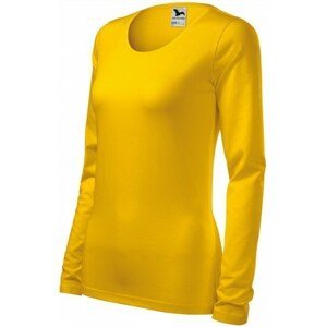 Dámské triko přiléhavé s dlouhým rukávem, žlutá, XL