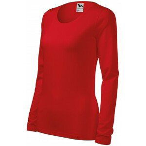 Dámské triko přiléhavé s dlouhým rukávem, červená, XL