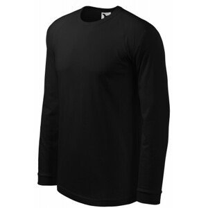 Pánské triko s dlouhým rukávem, kontrastní, černá, XL