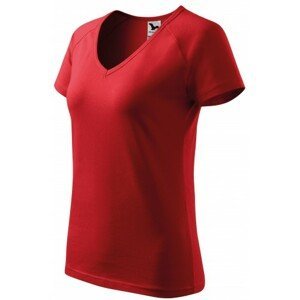 Dámské triko zúženě, raglánový rukáv, červená, XL