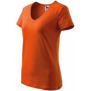 Dámské triko zúženě, raglánový rukáv, oranžová, S
