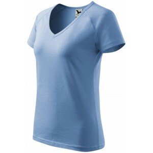 Dámské triko zúženě, raglánový rukáv, nebeská modrá, XL