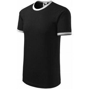 Unisex tričko kontrastní, černá, M