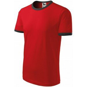 Unisex tričko kontrastní, červená, 3XL