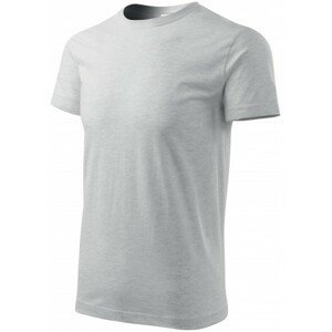 Pánské triko jednoduché, světlešedý melír, 4XL