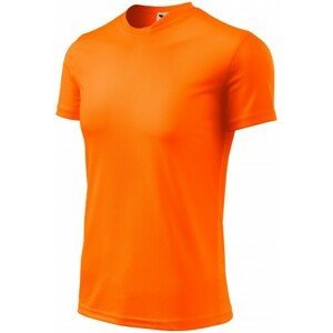 Sportovní tričko pro děti, neonová oranžová, 122cm / 6let