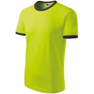 Unisex tričko kontrastní, limetková, XL