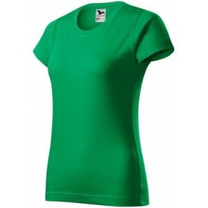 Dámské triko jednoduché, trávově zelená, XS