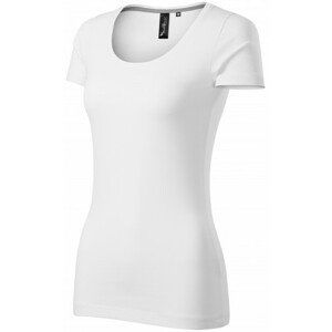 Dámské triko s ozdobným prošitím, bílá, XL