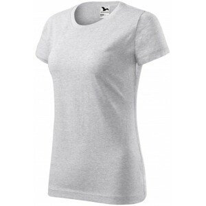 Dámské triko jednoduché, světlešedý melír, XL