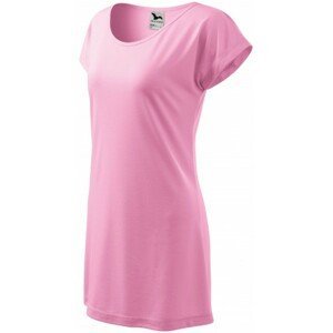 Dámské splývavé tričko/šaty, růžová, XL