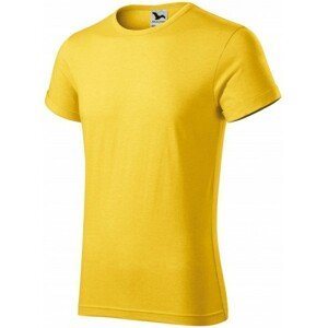 Pánské triko s vyhrnutými rukávy, žlutý melír, S