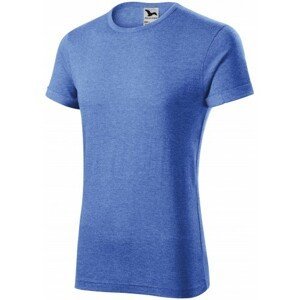 Pánské triko s vyhrnutými rukávy, modrý melír, XL