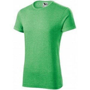 Pánské triko s vyhrnutými rukávy, zelený melír, M