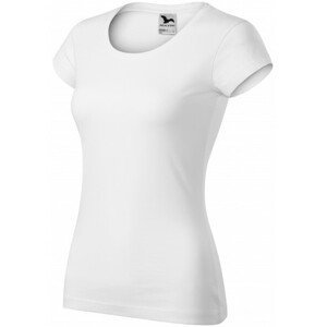 Dámské triko zúžené s kulatým výstřihem, bílá, XL
