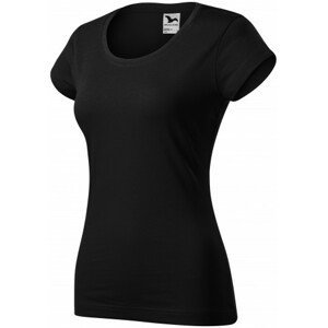 Dámské triko zúžené s kulatým výstřihem, černá, XL