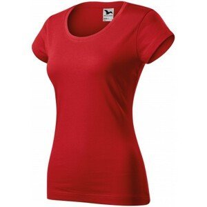 Dámské triko zúžené s kulatým výstřihem, červená, 2XL