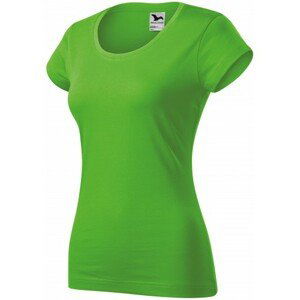 Dámské triko zúžené s kulatým výstřihem, jablkově zelená, XL