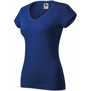 Dámské tričko s V-výstřihem zúžené, kráľovská modrá, XS