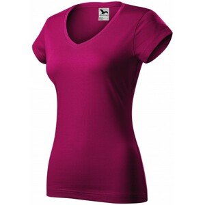 Dámské tričko s V-výstřihem zúžené, fuchsia red, 2XL