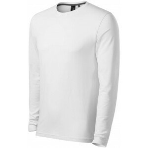 Přiléhavé pánské tričko s dlouhým rukávem, bílá, XL