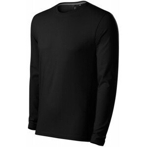 Přiléhavé pánské tričko s dlouhým rukávem, černá, XL