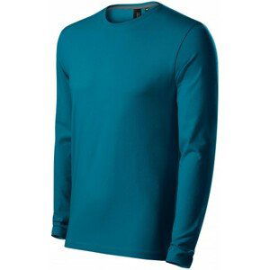 Přiléhavé pánské tričko s dlouhým rukávem, petrol blue, 3XL