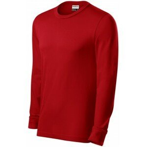 Odolné pánské tričko s dlouhým rukávem, červená, XL