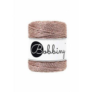 Bobbiny Macramé 3PLY Regular Metallic Rose Gold, 3 mm, 50 m